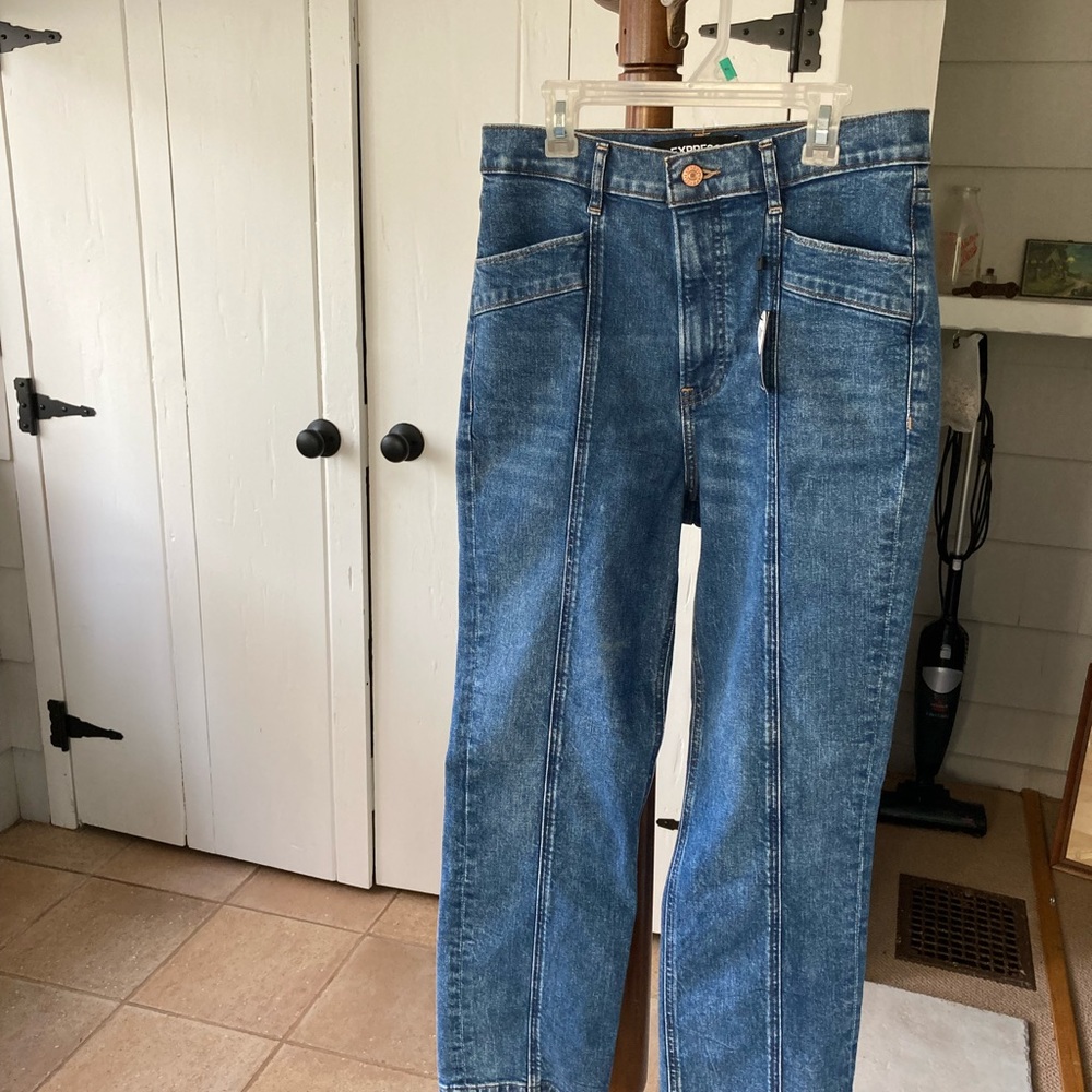 Express, high waisted, material  is a little heavier than standard jeans.